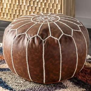 Vegan Leather Pouf