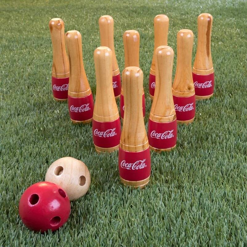 Coca-Cola Solid Wood Outdoor Bowling Set