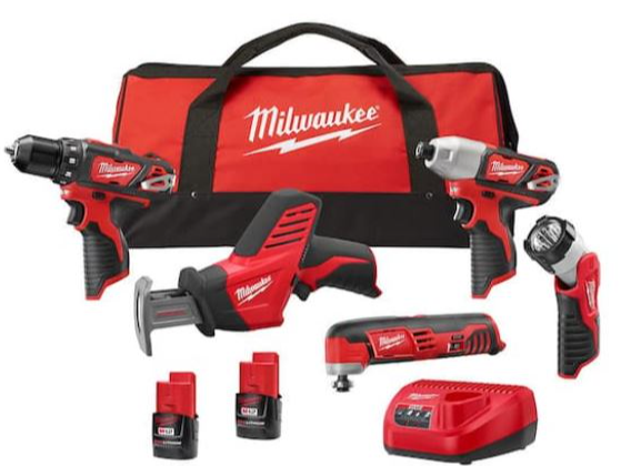 Milwaukee 12V Lithium-Ion Cordless 5-Tool Kit