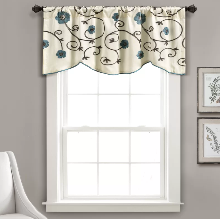 Floral 42'' Window Curtain Valance