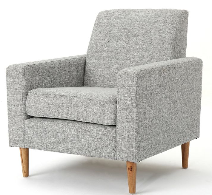 Rubberwood Frame Upholstered Club Chair