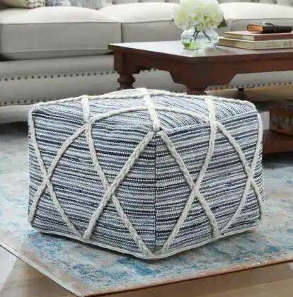 Woven Pouf Ottoman