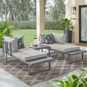 Hampton Bay 3-Piece Aluminum Outdoor Sectional Sofa w/ Cushions