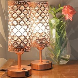 Set of 2 USB Crystal Charging Lamps