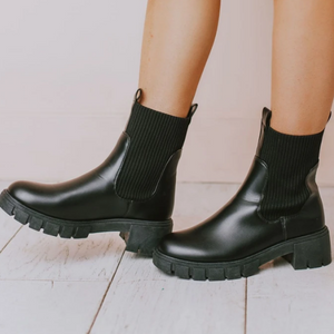 Women's Vegan Leather Sock Booties