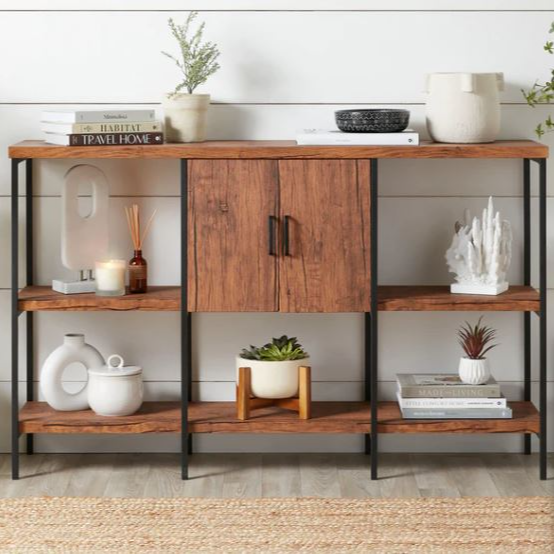 3-Tier Console Table w/ Cabinet