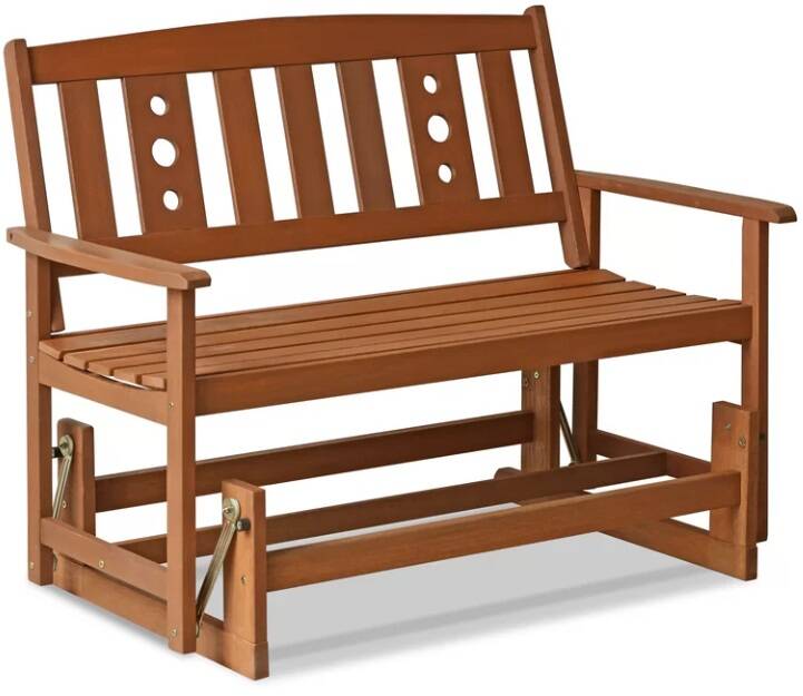 Outdoor Gliding Solid Wood Bench