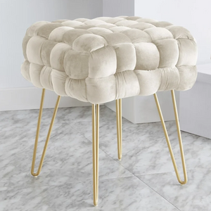 Velvet Woven Tufted Ottoman