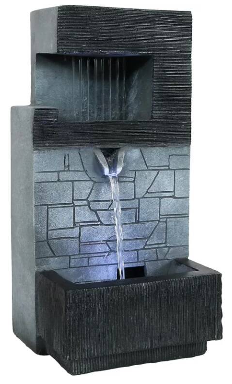 Resin Tiered Brick Fountain w/ Light