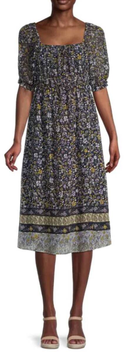 Collective Concepts Floral & Paisley Peasant Dress