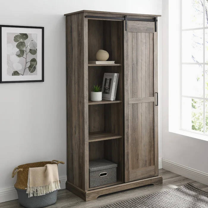 Wood Barndoor Storage Cabinet