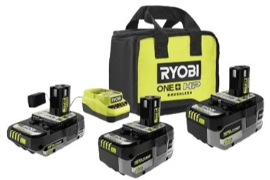 Ryobi One+ 18V Lithium-Ion 2.0 Ah, 4.0 Ah, & 6.0 Ah Batteries & Charger Kit