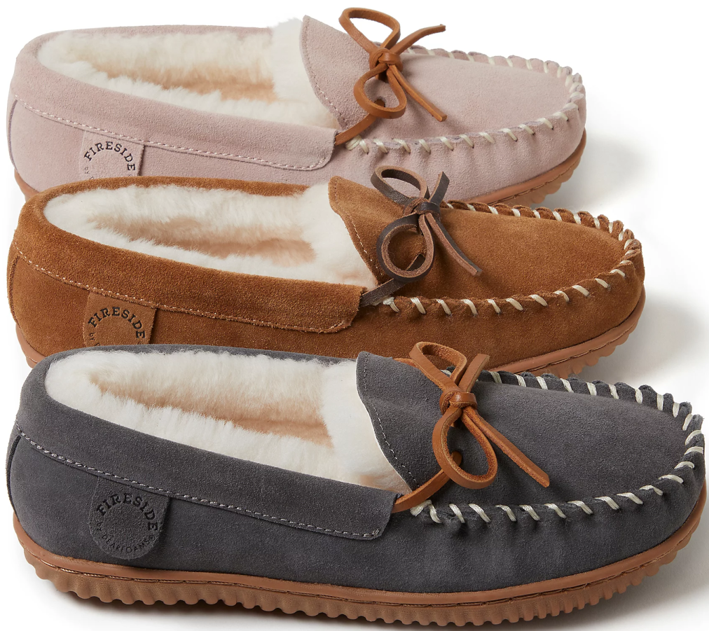 Fireside By Dearfoams Shearling Moccasins