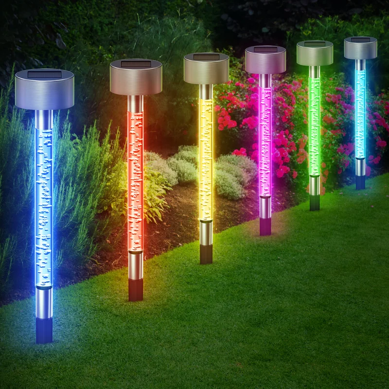 Set of 6 Solar Multi-Color Pathway Lights