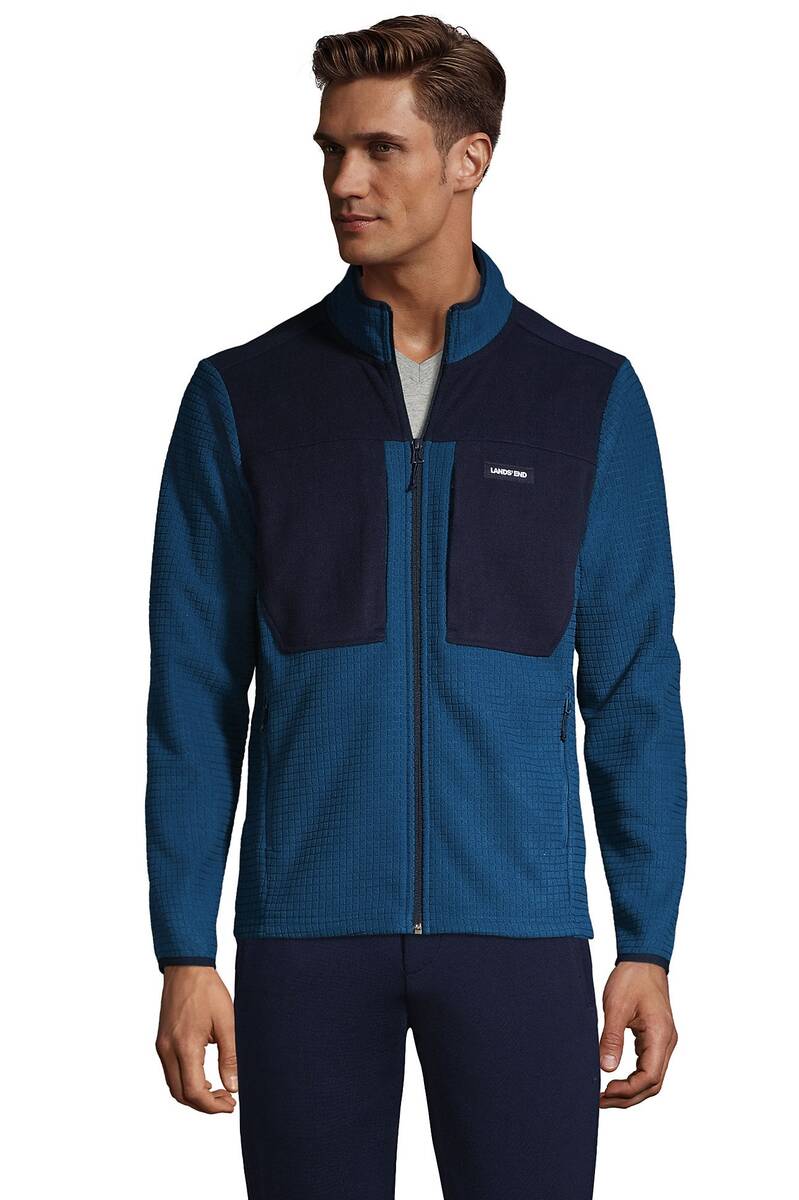 Lands' End Men's Grid Fleece Jacket