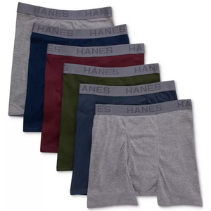 6-Pack Hanes Men's Logo Boxer Briefs