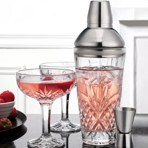 Godinger 4-Piece Crystal & Stainless Steel Coupe Set