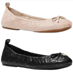 Michael Kors Women's Faux Leather Quilted Ballet Flat