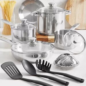 Tools of the Trade Stainless Steel 13-Piece Cookware Set