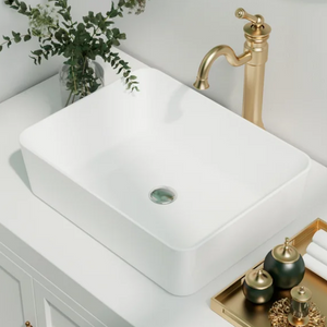 Ceramic Rectangular Vessel Bathroom Sink