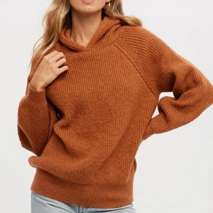 Hooded Ribbed Sweater