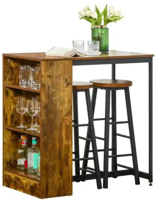 3-Piece Industrial Bar Table Set