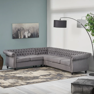 6-Piece Tufted Corner Sectional Sofa