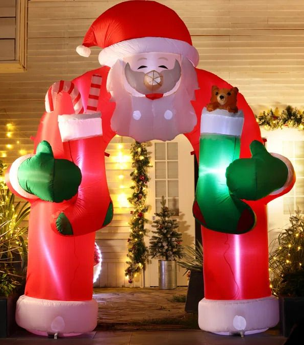 Inflatable LED Santa Stocking Arch