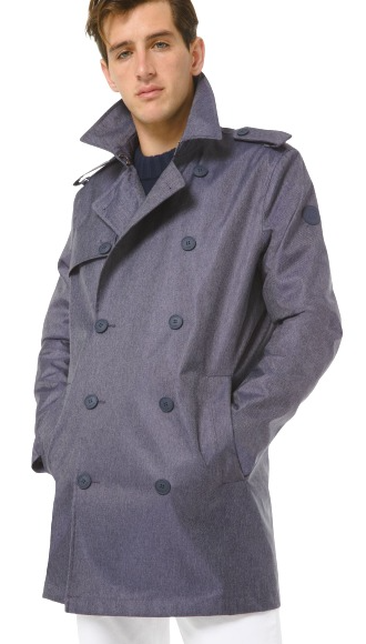 Michael Kors Men's Denim-Weave Trench Coat