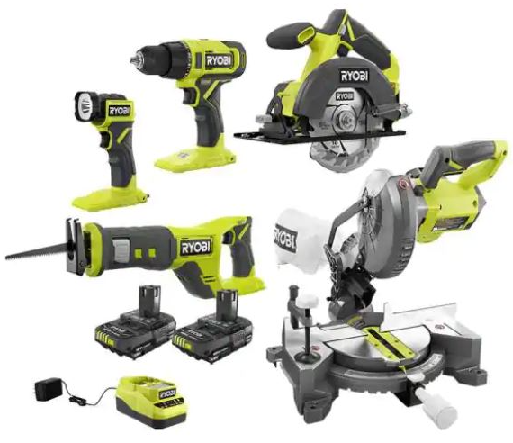 Ryobi One+ 18V Cordless 5-Tool Combo Kit