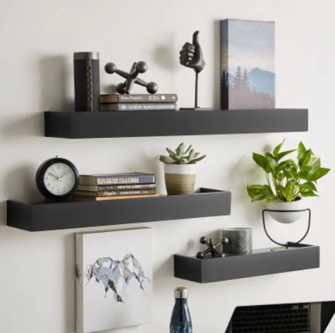 Set of 3 Wood Floating Wall Shelf