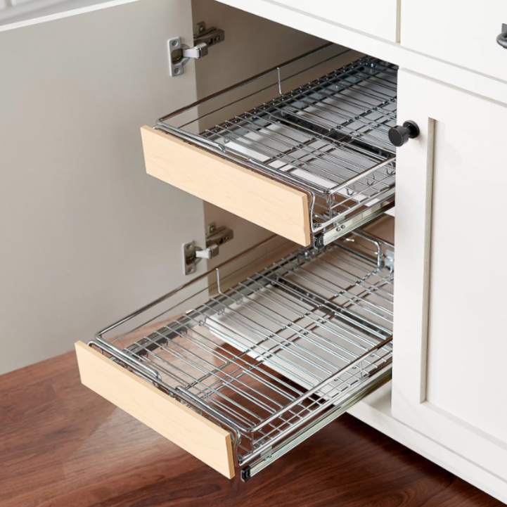 Set of 2 Adjustable Sliding Cabinet Organizers