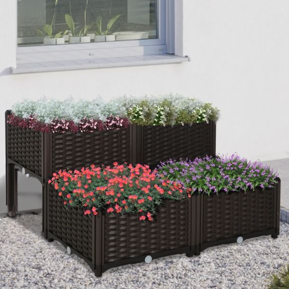 4-Piece Raised Planter Set