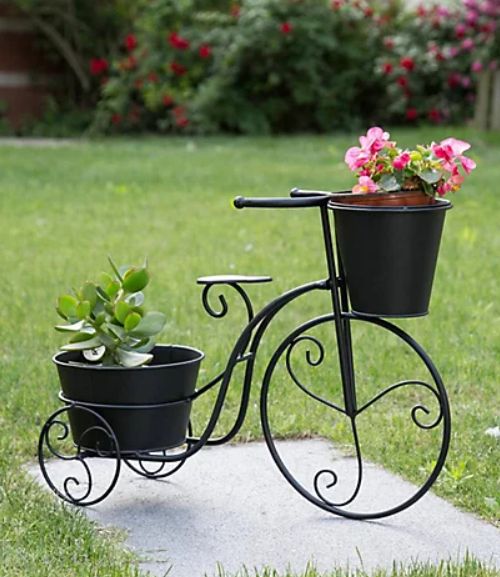 Rustic Tricycle Double Plant Stand