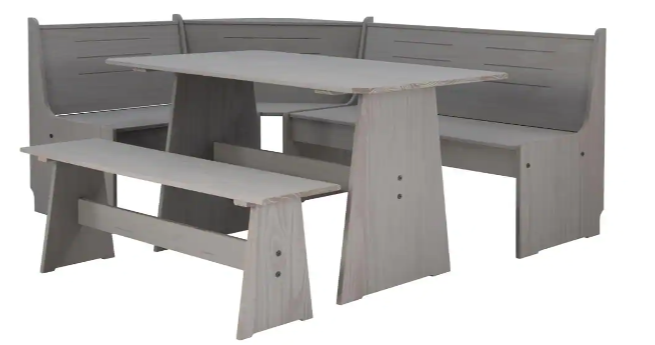 3-Piece Wood Dining Nook Set