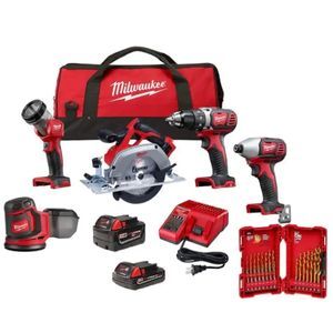 Milwaukee 18V Lithium-Ion 5-Tool Kit w/ Drill Bit Set