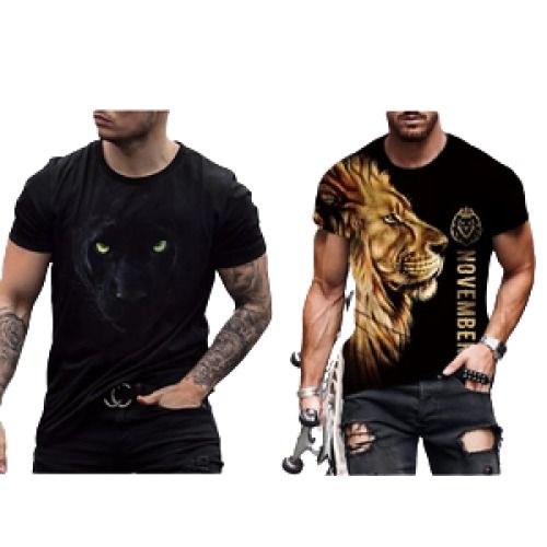 3D Animal Print Men's Tee