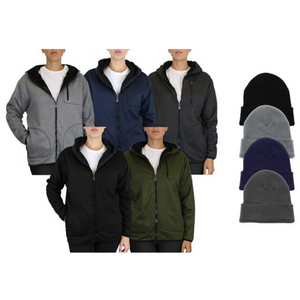 4-Pack Women's Sherpa Zip Hoodies & Beanies