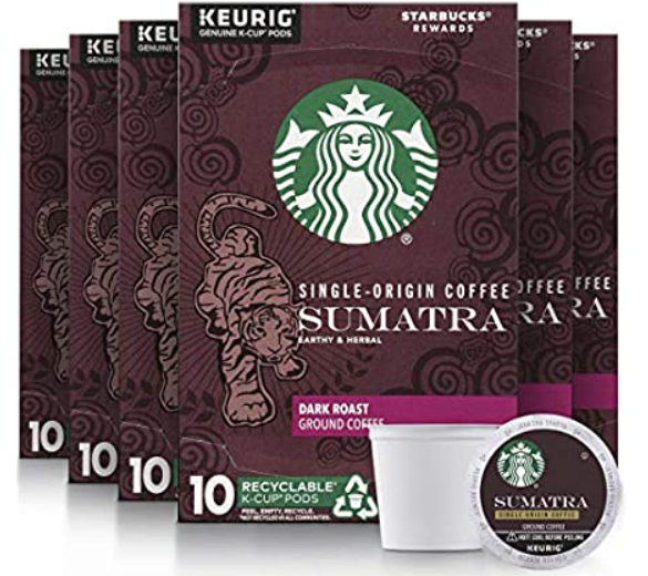 60-Count Starbucks Sumatra Coffee K-Cups