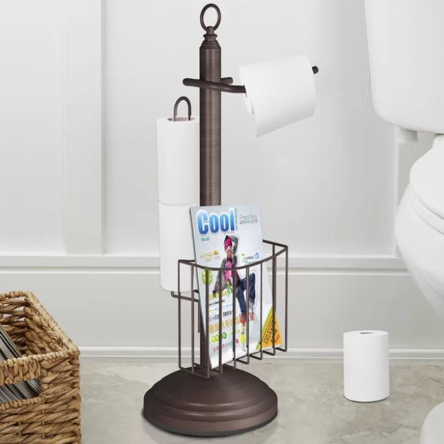 Free Standing Toilet Paper Holder w/ Storage