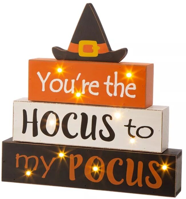 Halloween Lighted Word Block Decor