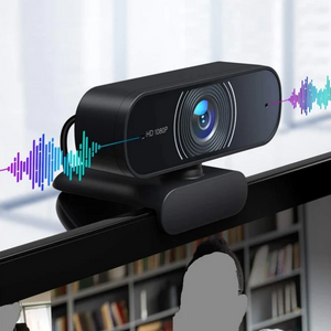 Raleno 1080P Webcam w/ Dual Microphones