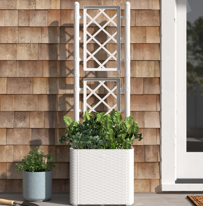 Self-Watering Planter Box w/ Trellis