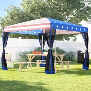 Metal 10' x 10' USA Flag  Pop-Up Canopy