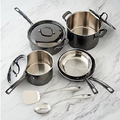 Cuisinart 10-Piece Mica Shine Stainless Cookware Set