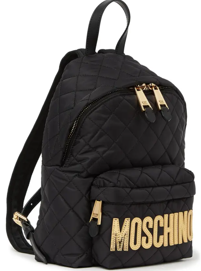 Moschino Diamond Quilt Logo Backpack