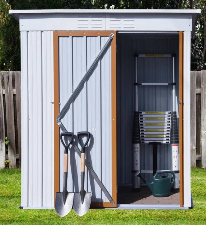 Galvanized Metal 5'x3' Storage Shed