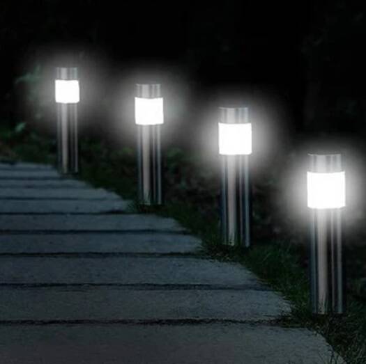 6-Pack Stainless Steel Solar Garden Lights