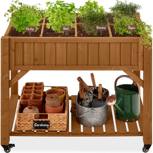 Fir Wood Rolling Garden Bed