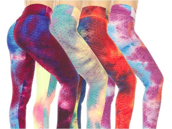 3-Pack Women's High-Waist Tye Dye Leggings